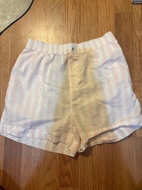 ✨ Anthropologie Light Pink and White Sleep Shorts